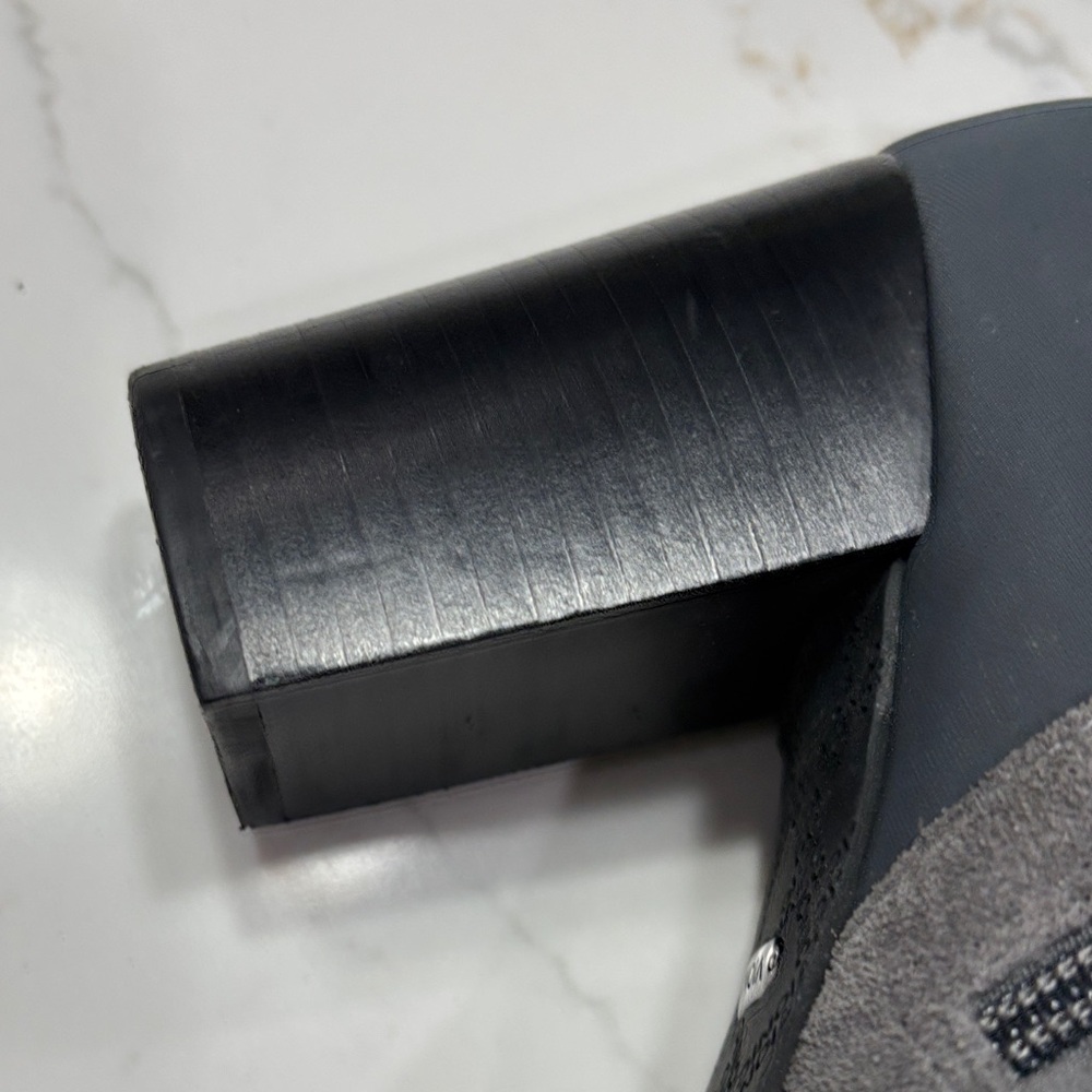 Vionic Gray Suede Ankle Booties with Black Heel - Picture 12 of 15